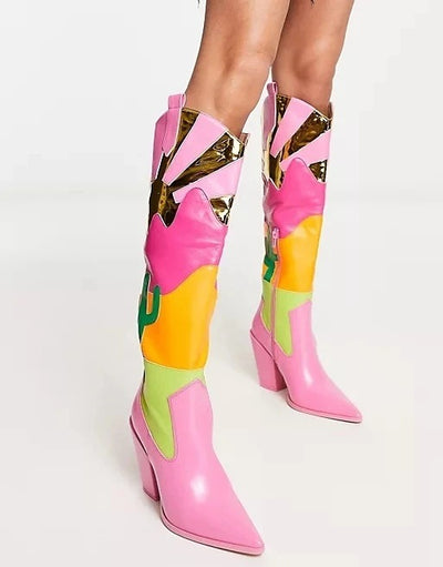 Patchwork Western Women Cowboy Boots Leather eprolo BAD PEOPLE