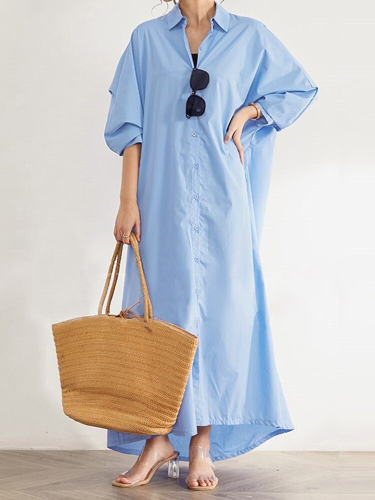 Versatile Long Sleeve Dress Loose Big Size