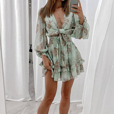 Abito boho corto donna Light Green MUST HAVE