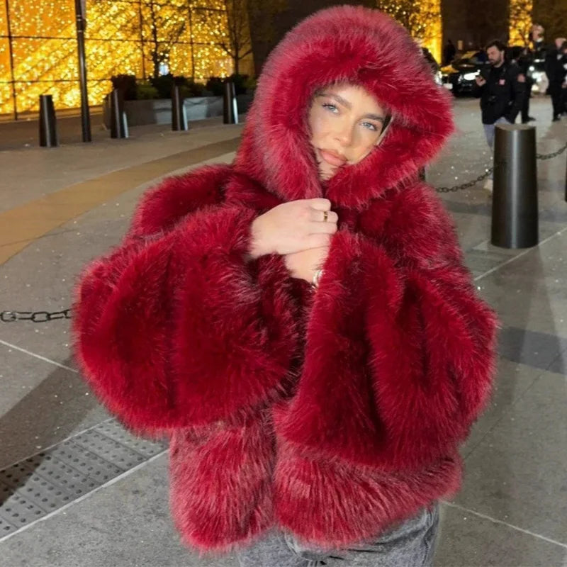 Pelliccia sintetica rossa