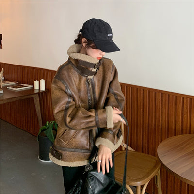 Motorcycle Leather Jacket Montone ecologico donna MUST HAVE