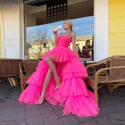 Abito lungo romantic donna sartoriale Rose Red CELEBRITY