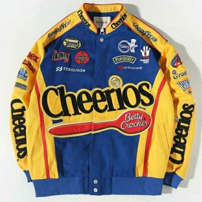 bomber Racing NASCAR Varsity Jacket vintage inspo ricamato yellow Hype