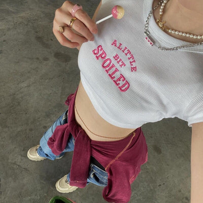Crop top letter y2k donna MUST HAVE