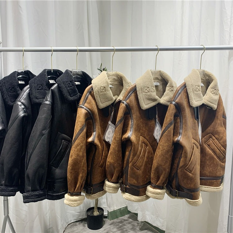 Abrigo Suelto De Lana De Cordero Mujer